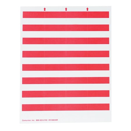 Centurion Laser Printer Red Bin Tag Labels - Sheet 9108838R